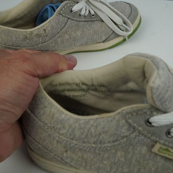 Simple Eco Sneaks Canvas Low-Top Sneakers Grey Green Size US 6.5 - Picture 7 of 15